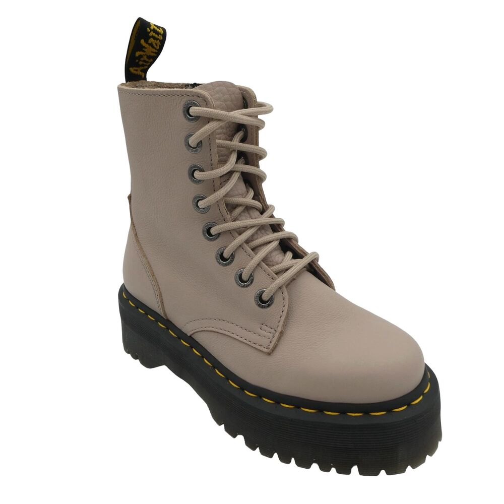 Dr Martens Jadon III Women's 5 Men's 4 Pisa Leather Platform Boots Taupe